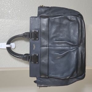 RAG & BONE Navy Black Genuine Leather Structured Large Pilot Bag *No strap*